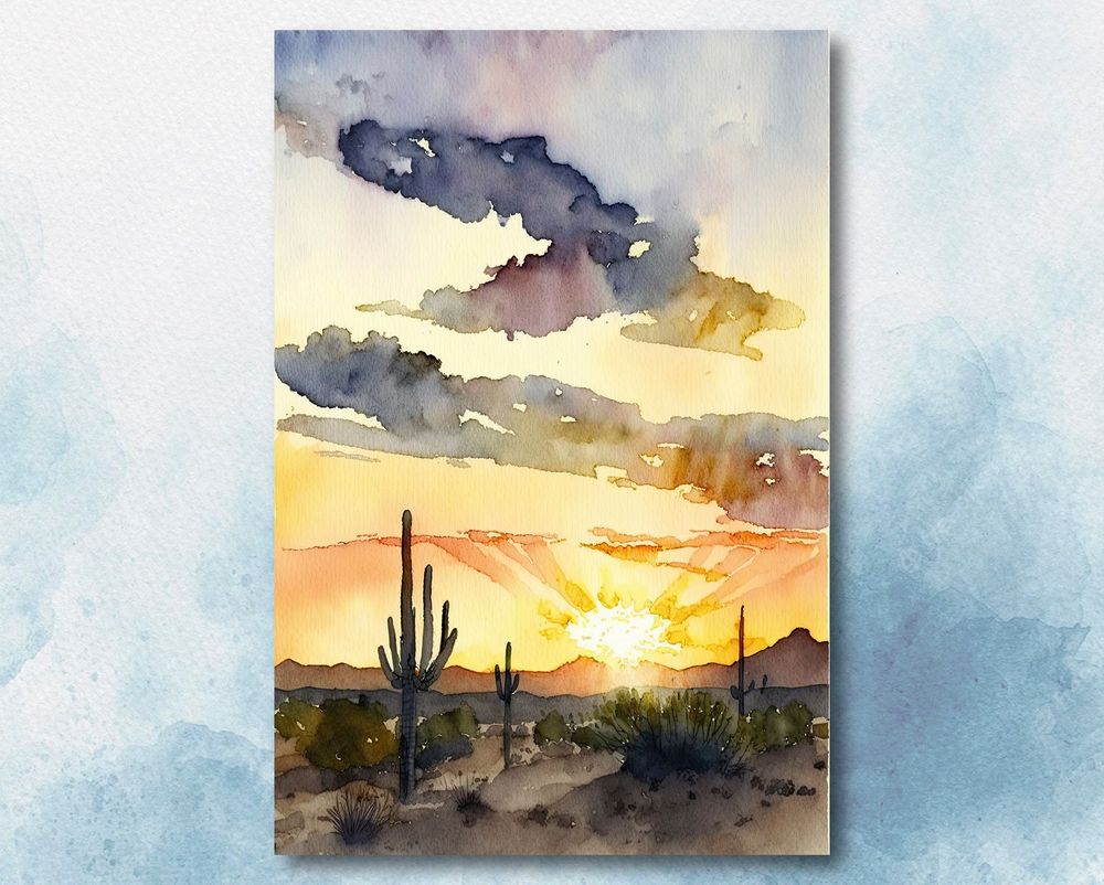 Colorful Southwest Landscape Canvas Ready To Hang Portrait Canvas