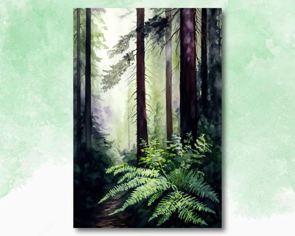 California Redwood Forest Print Canvas Ready To Hang Portrait Canvas