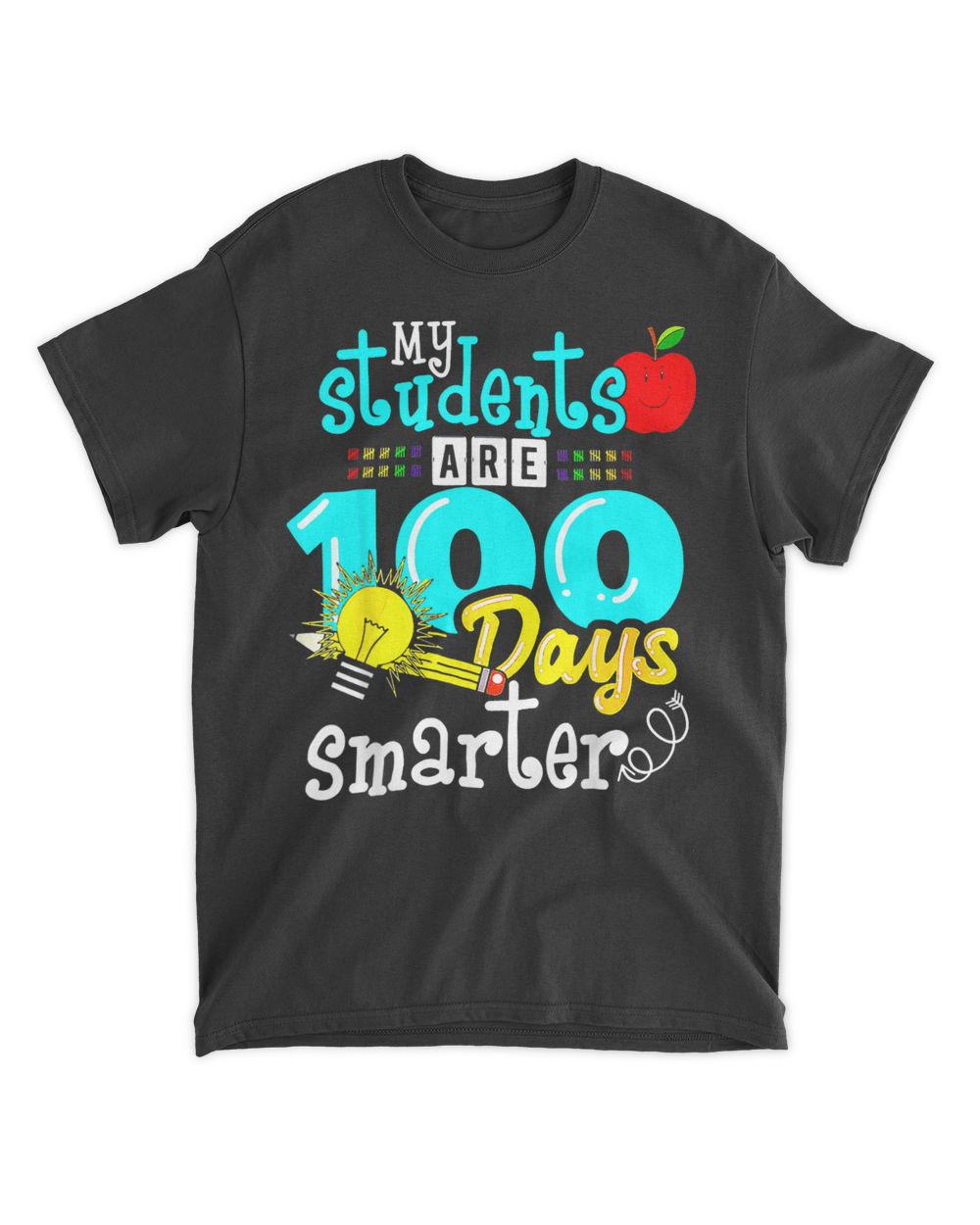 My Teacher Survived 100 Days Of Me Funny 100 Days Of School Shirt Unisex Standard T-Shirt black s