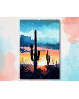 Colorful Watercolor Southwest Landscape Canvas Ready To Hang Portrait Canvas