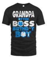 Grandpa Of The Boss Birthday Boy Baby Decorations Shirt Unisex Standard T-Shirt black s