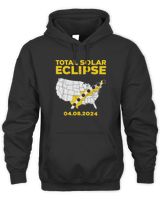 Solar Eclipse 2024 Design For Men Women 2024 Solar Eclipse Shirt Unisex Hoodie black s