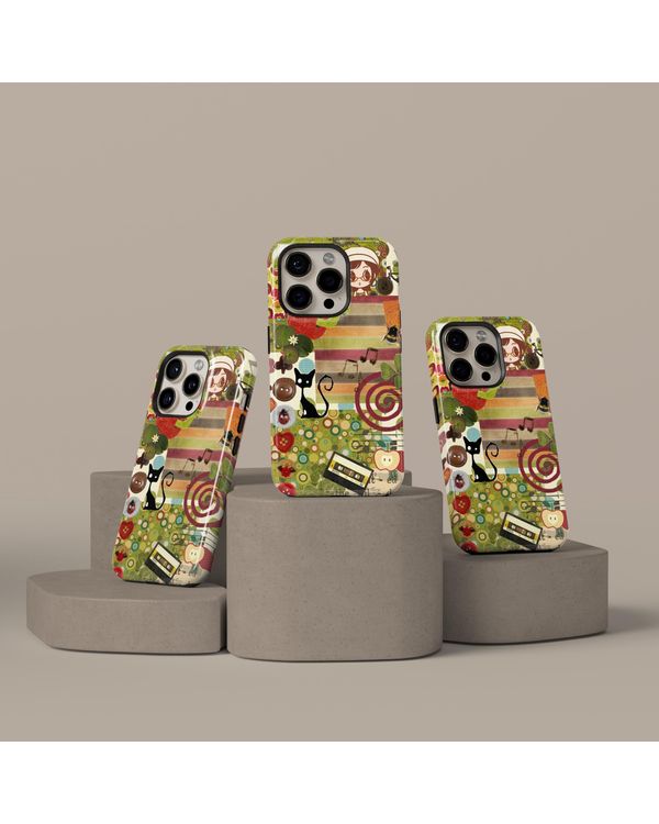 Retro Whimsy Artistic Collage Phone Covers Aesthetic Abstract Designs Phonecase
